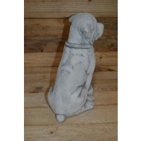 thumb-Betonnen Rottweiler met voerbakje – Decoratief hondenbeeld-3