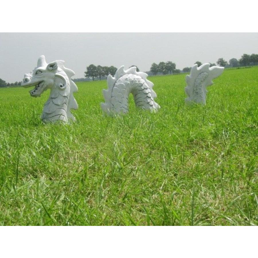 Betonnen beeld van Chinese draak 3-delig voor tuin of vijver-6