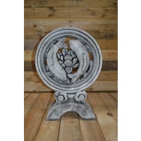 thumb-Betonnen Koi wiel met zwemmende vissen – Yin yang tuinornament-1
