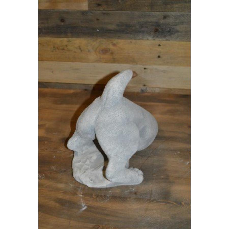 Halve Jack Russel – betonnen tuinbeeld ingegraven hond-2