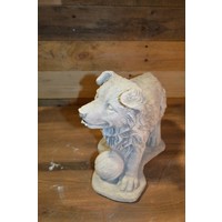 thumb-Border collie pup met tennisbal – betonnen tuinbeeld hond-2