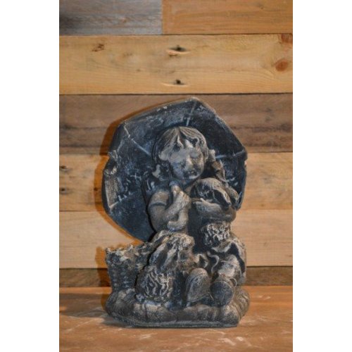 Meisje voert konijnen 