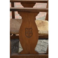 thumb-Armstoel hout met biezen matten en houtsnijwerk-4