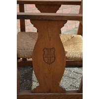 thumb-Massief eiken armstoel met biezen-4