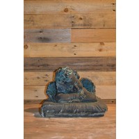 thumb-Decoratief betonnen beeldje vermoeide engel op kussen-1