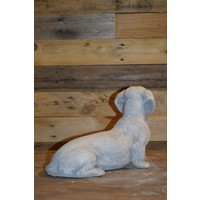 thumb-Betonnen beeld van gladharige teckel van gietsteen-3