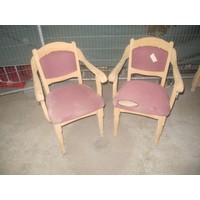 thumb-Set van 2 eiken armstoelen – brocante blank gestraald-2