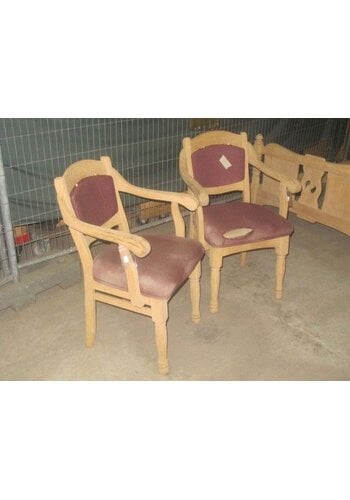 Set van 2 eiken armstoelen 