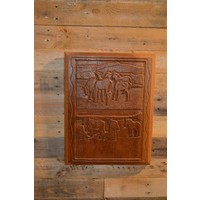 thumb-Vintage houtsnijwerk met paarden-1