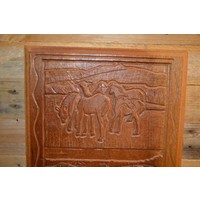 thumb-Vintage houtsnijwerk met paarden-2