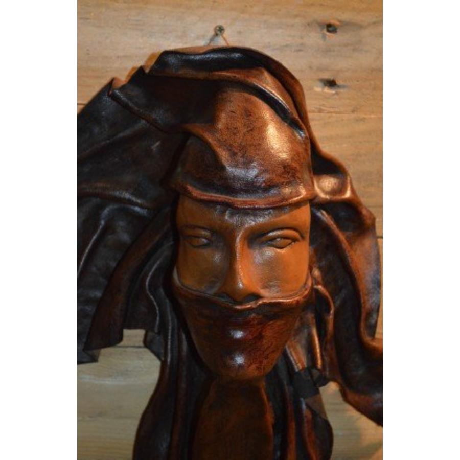 Toeareg vrouwenmasker van leer – decoratief en handgemaakt-4