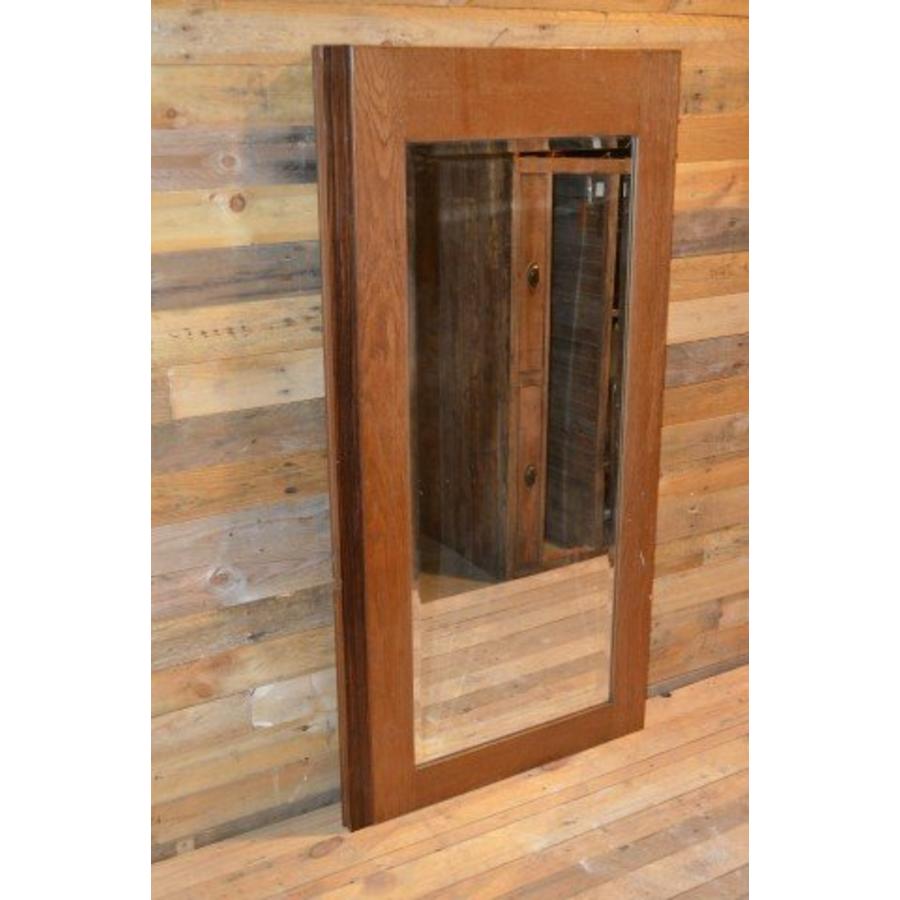 Facet geslepen spiegel in massief eiken kastdeur met palissander-2