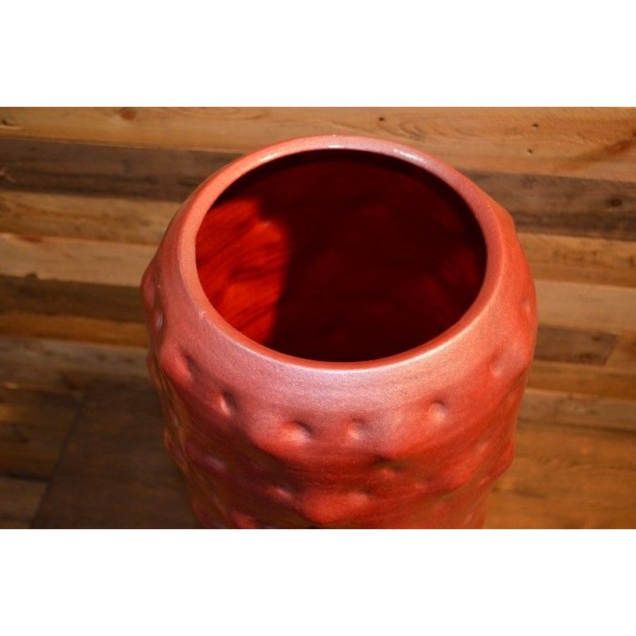 Metallic rode vaas – moderne bloempot voor huis en tuin-3