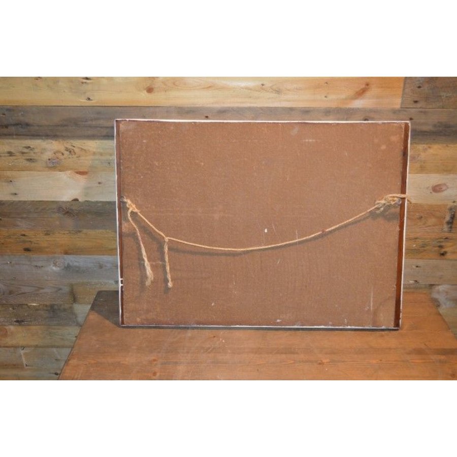 Brocante rechthoekige spiegel – Massief houten lijst wit-3