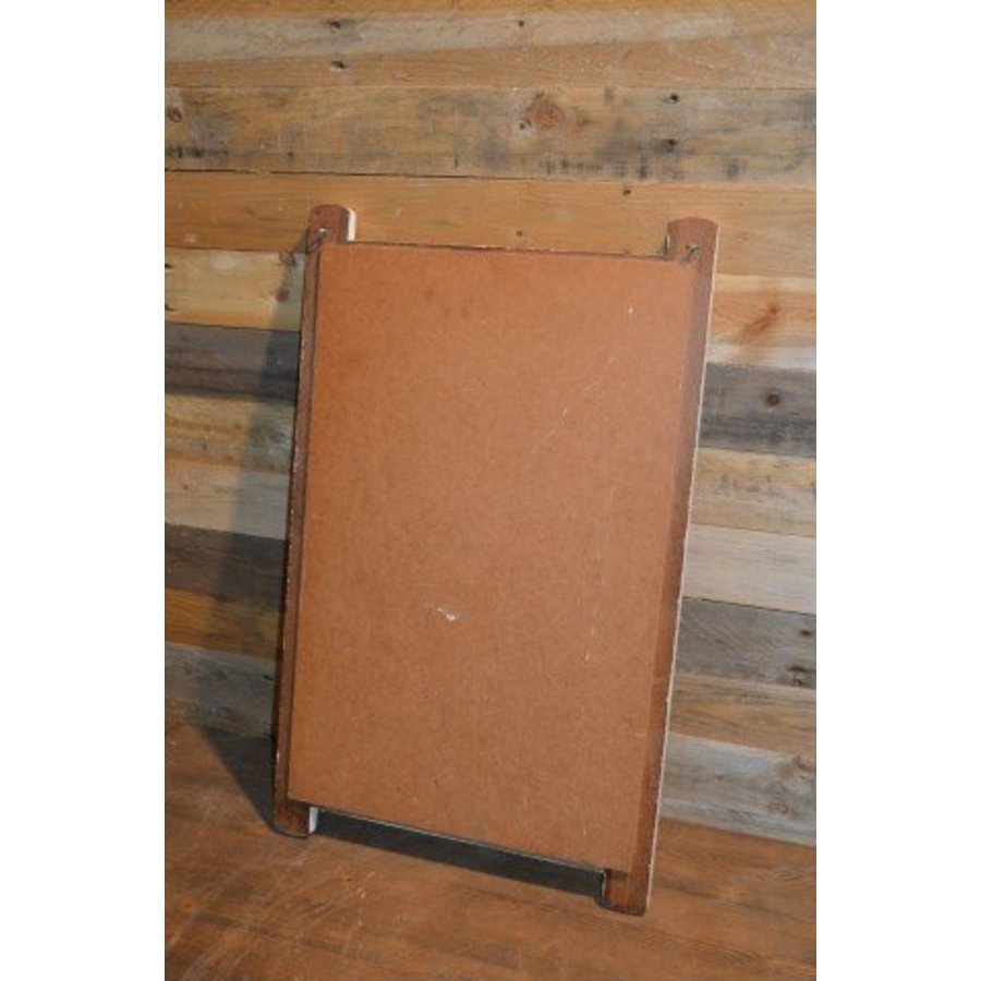 Brocante rechthoekige spiegel – Massief eiken wit-3