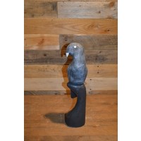 thumb-Betonnen vogel op standaard – decoratief tuinbeeld in stone kleur-1