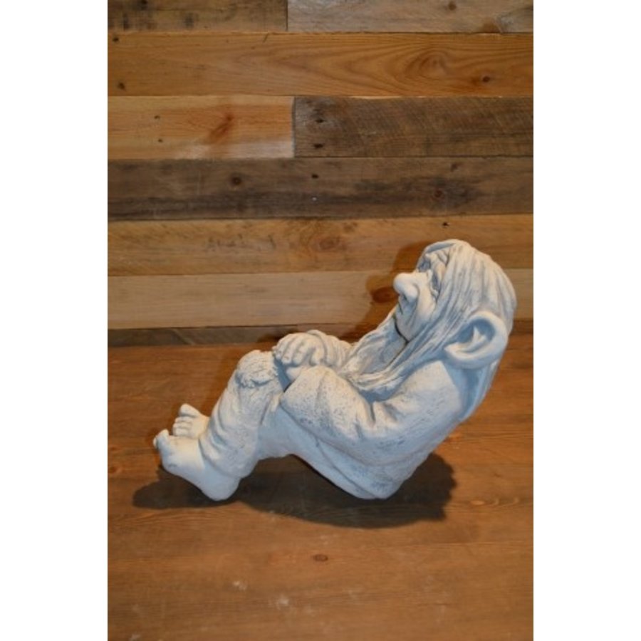 Betonnen trol met lang haar – grappig tuinbeeld voor binnen en buiten-4