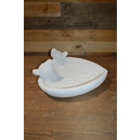 thumb-Betonnen hartvormige waterschaal met 2 vogeltjes – decoratie en vogelbadje-2