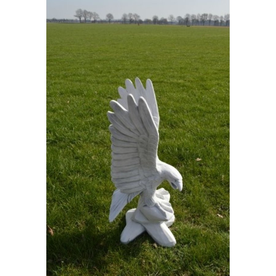 Grote betonnen arend met vleugels omhoog – Stoere roofvogel tuinbeeld-1