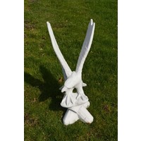 thumb-Grote betonnen arend met vleugels omhoog – Stoere roofvogel tuinbeeld-2