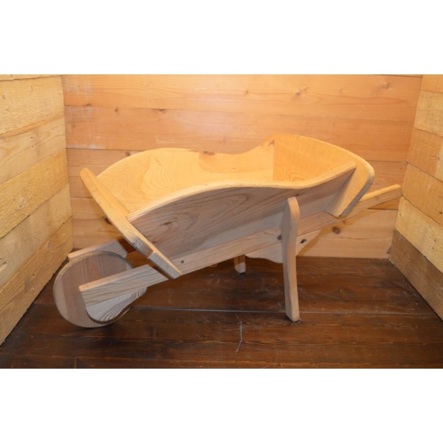 Decoratieve kruiwagen van blank dennenhout voor tuin of speelplezier-1
