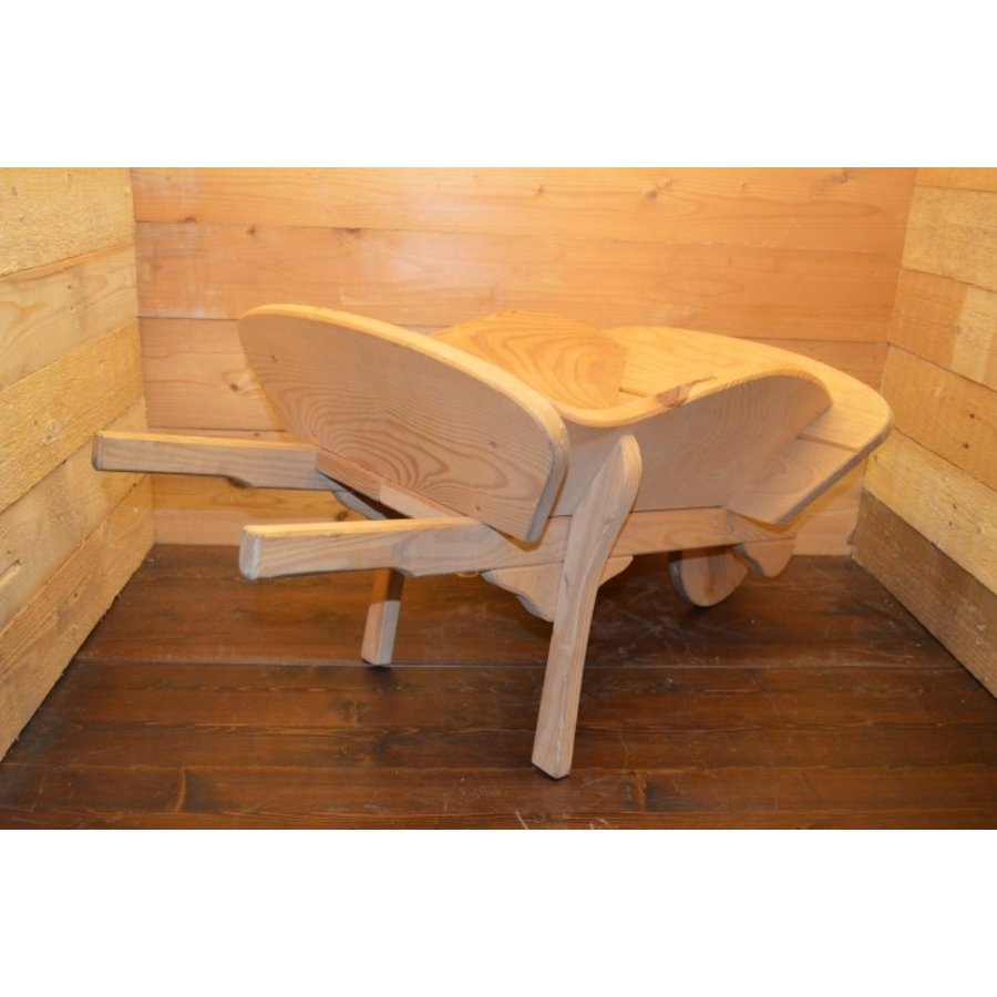 Decoratieve kruiwagen van blank dennenhout voor tuin of speelplezier-3