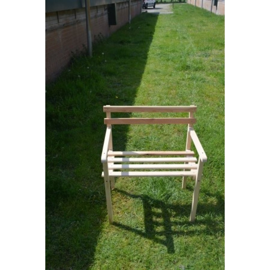 Poppenbankje van blank hout voor kinderkamer of decoratie binnen en buiten-1