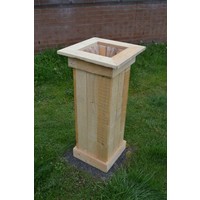 thumb-Vierkante bloembak van hergebruikt pallethout met plastic binnenvoering-2