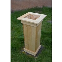 thumb-Vierkante bloembak van hergebruikt pallethout met plastic binnenvoering-3