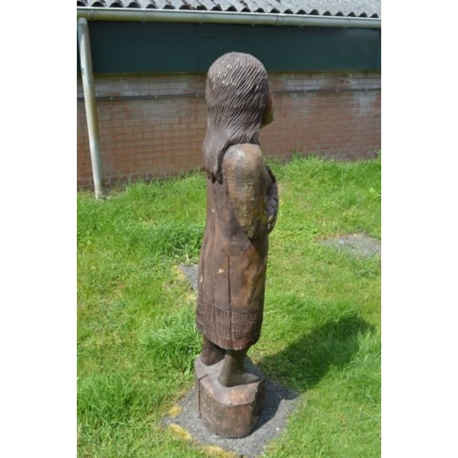 vrouwenfiguur van hout antiek-2