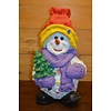 LoodsVol, Tuinbeelden Polyester sneeuwman met rode ijsmuts – Winter decoratie beeldje