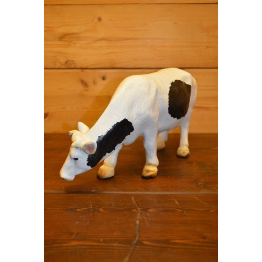 Grazende zwartbonte koe van polyester – decoratief beeld voor binnen en buiten-1