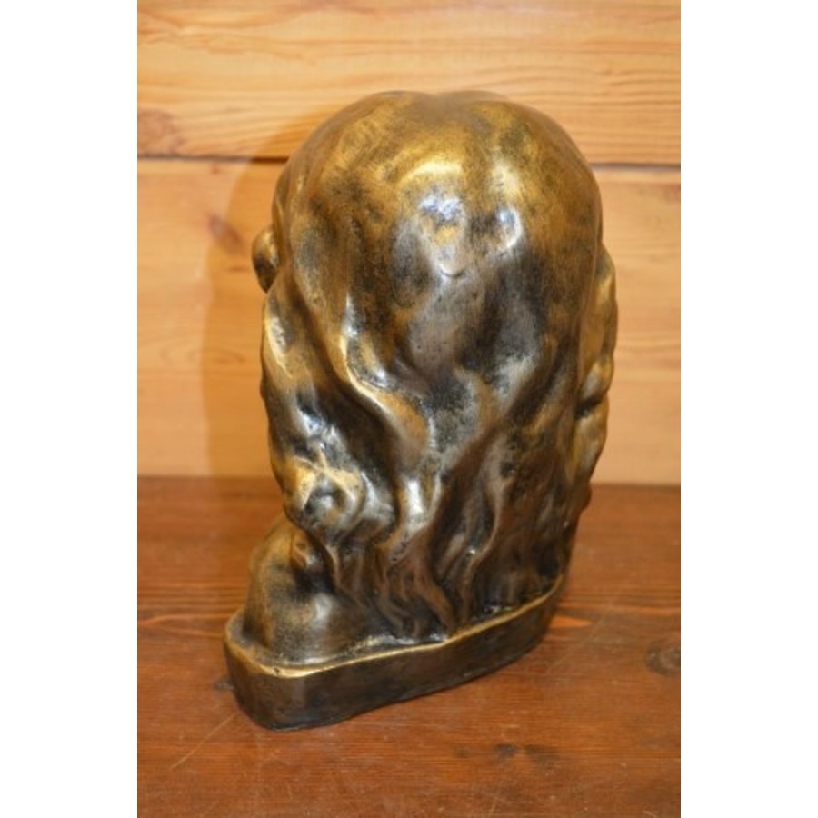 Goudkleurige buste van meisje – decoratief borstbeeld van polyester voor binnen en buiten-3