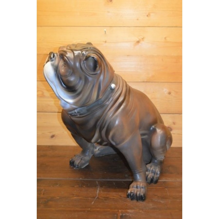 Vervaarlijk uitziende bulldog van polyester – decoratief hondenbeeld voor binnen en buiten-2