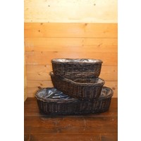 thumb-Set van 3 handgevlochten wilgentenen plantenbakken – Ronde hoeken, decoratief voor binnen en buiten-1