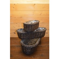 thumb-Set van 3 handgevlochten wilgentenen plantenbakken – Ronde hoeken, decoratief voor binnen en buiten-2