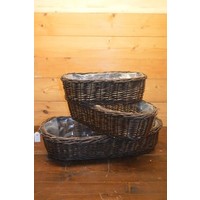 thumb-Set van 3 handgevlochten wilgentenen plantenbakken – Ronde hoeken, decoratief voor binnen en buiten-3