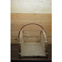 thumb-Art deco model krantenmand van wilgentenen – Decoratieve lectuurbak met jute voering-2