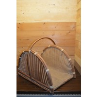 thumb-Art deco model krantenmand van wilgentenen – Decoratieve lectuurbak met jute voering-3