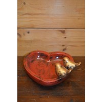 thumb-Hartvormig polyester waterbakje met goudkleurige vogeltjes-1