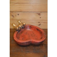 thumb-Hartvormig polyester waterbakje met goudkleurige vogeltjes-3
