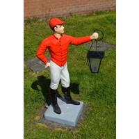 thumb-Grote jockey ruiter met lantaarn – Tuinbeeld van polyester-1