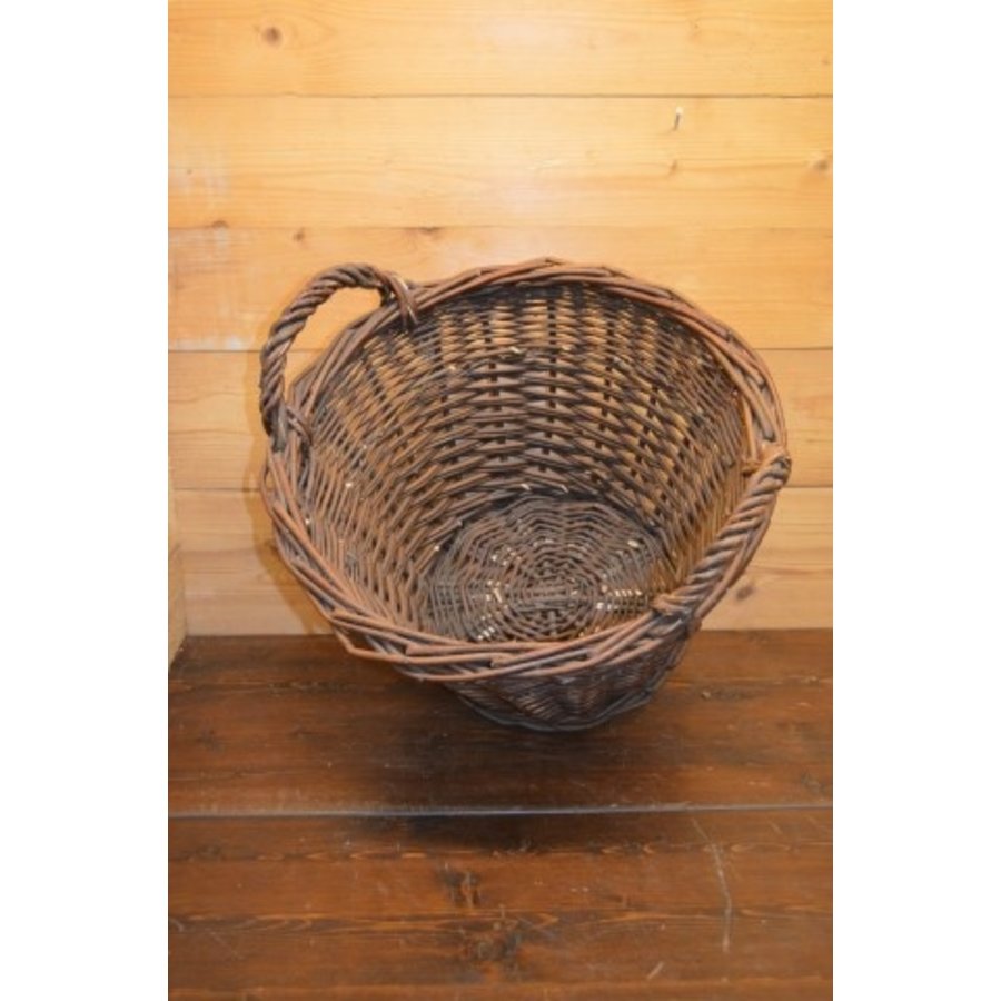 Kleine handgevlochten aardappelmand van wilgentenen – Ouderwetse stijl, decoratief voor binnen of buiten-3