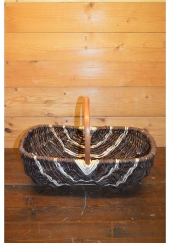 Wilgentenen mand met rotan hengsel 