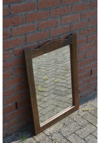 Rechthoekige donker eiken spiegel 