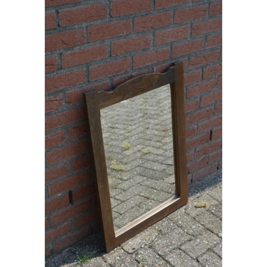 Rechthoekige spiegel van donker eikenhout voor wanddecoratie-1