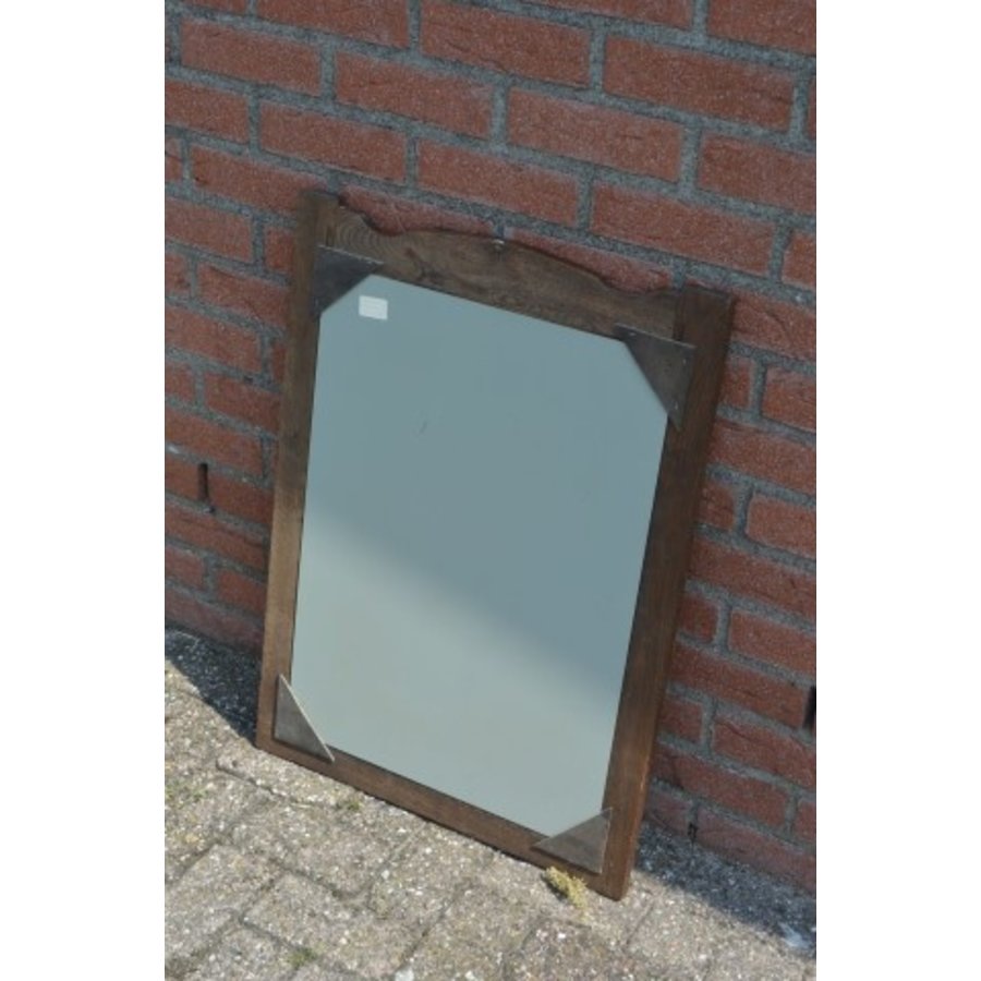 Rechthoekige donker eiken spiegel-3