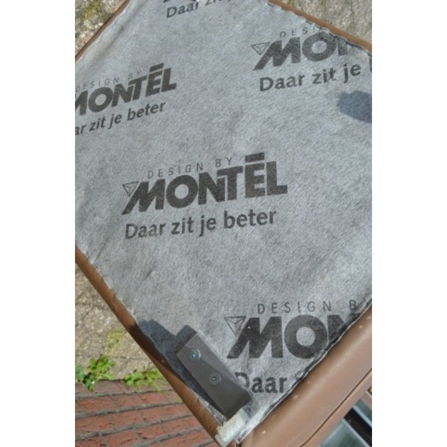 Bruine leren hocker van Montel – Voetenbankje of zitkrukje-4