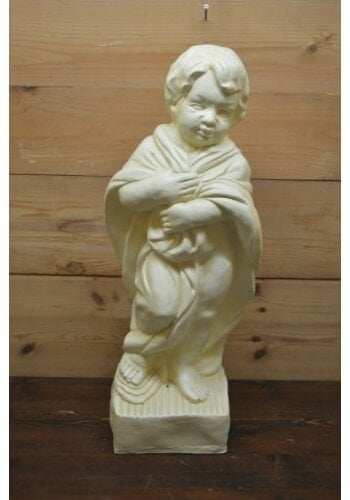 Polyester tuinbeeld kleine jongen met cape 
