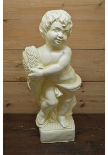 Polyester tuinbeeld kleine jongen met oogst 